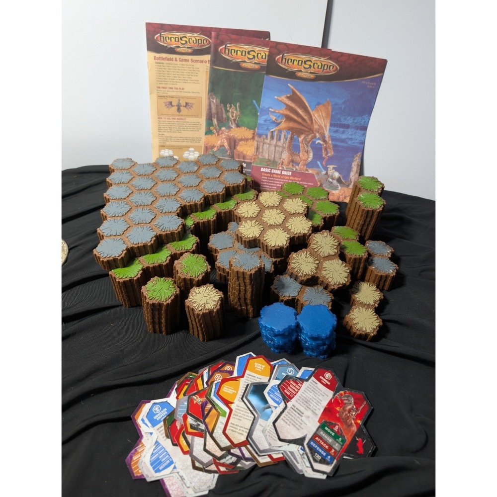 VTG Heroscape Game Terrain Hex Tiles Master Set Manual Cards Lot